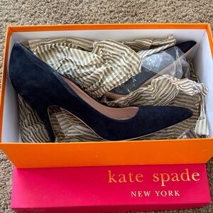 Kate Spade Navy Suede Heels Licorice